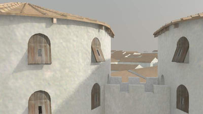 image 3D render of roman wall fortification of Lugo Spain