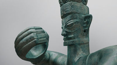 image 3D render of ancient chinese archeological statue