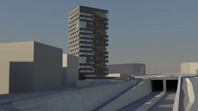 image 3D render of tower project in Barcelona