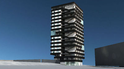 image 3D render of tower project in Barcelona